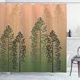 thumbnail image 1 of Ambesonne Country Shower Curtain, Pine Trees Woodland Ombre, 69"Wx70"L, Pale Rust, 1 of 3