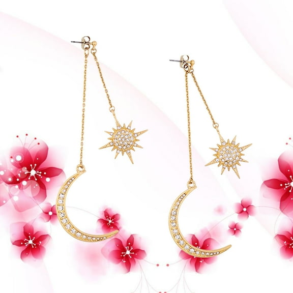 Toyvian 1 Pair Boho Earrings Teardrop Earrings for Women in Golden Alloy Fashion Outfit for Jewelry