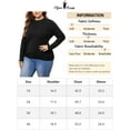 thumbnail image 6 of DARING DIVA Plus Size Long Sleeve Crewneck Sweater Fall Casual Tops 1X Black, 6 of 6