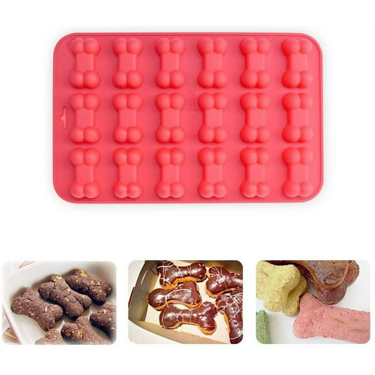 2 Pack Silicone Molds Puppy Dog Paw and Dog Bone Silicone Dog Treat Molds  for Baking Chocolate,Candy,Jelly,Ice Cube,Dog Treats