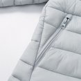 thumbnail image 5 of Jalioing Puffer Jacket for Kids Winter Lightweight Long Sleeve Zipper Up Thermal Coat Solid Color Hooded Puffy Outerwear, 5 of 7