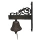thumbnail image 2 of Outdoor Supper Bell es una campana de hierro fundido que sirve de decoración de pared para exteriores. 1, 2 of 5