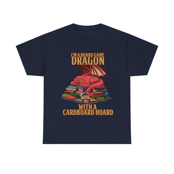 Board game Dragon Shirt. Dragon with a Cardboard hoard. Tabletop Unisex Tee