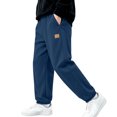 thumbnail image 2 of Boys Girls Sweatpants Elastic Waist Jogger Sports Pants with Pockets Straight Leg Ankle Cuff Bottoms for Outdoor Exercise, 2 of 9