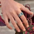 thumbnail image 2 of Natural Malachite Men's 925 Sterling Silver Promise Gift For Her Ring, 2 of 2