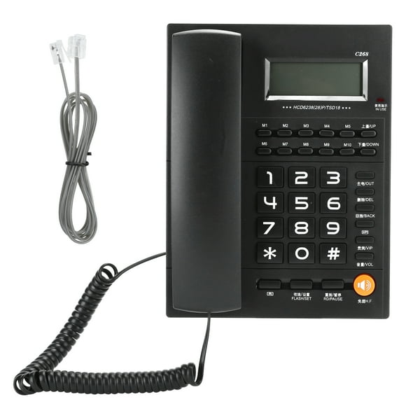 Teléfono fijo con cable para casa, teléfono de escritorio con cable para casa, oficina, hotel y restaurante.