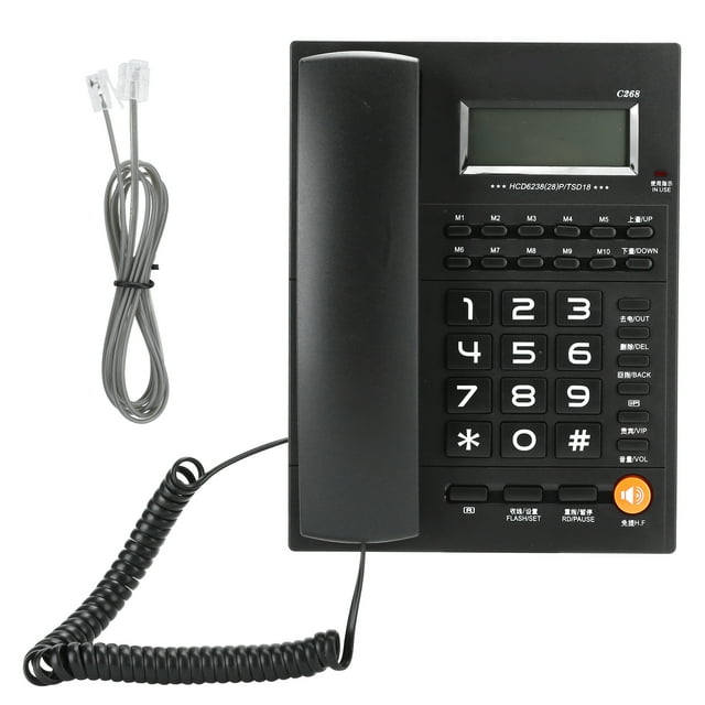 Teléfono fijo con cable para casa, teléfono de escritorio con cable para casa, oficina, hotel y restaurante.