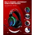 thumbnail image 2 of Wired Gaming Keyboard and Mouse Headset Combo,Rainbow LED Backlit Wired Keyboard,Over Ear Headphone with Mic,Rainbow Backlit Gaming Mice,Mouse Pad,for PC,Laptop,Mac,PS4,PS5,Xbox, 2 of 8