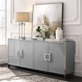 thumbnail image 2 of Posh Living Haukea 4-Door & 2 Adjustable Shelves Modern Wood Sideboard in Gray, 2 of 7