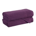 thumbnail image 2 of Superior Soho Ribbed Cotton Absorbent Bath Towel Set of 2, Plum, 2 of 9