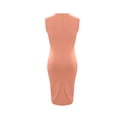 thumbnail image 6 of Efsteb Women Summer Dresses One-Shoulder Ring Detail Bodycon Midi Dress Sleeveless Slim Form-Fitting Ruched Side Slit Party Dress (Pink,XXL), 6 of 7