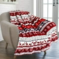 thumbnail image 3 of Visland Velvet Super Soft Christmas Prints Fleece Blanket-Holiday Theme Home Decor Fuzzy Warm and Cozy Throws for Winter Bedding, Couch and Gift, 3 of 7