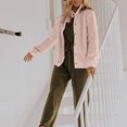 thumbnail image 4 of Odeerbi Clearance Jackets For Women Trendy Warm Faux Coat Jacket Winter Button Solid Long Sleeve Outerwear, Pink, 4 of 7