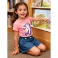 thumbnail image 2 of Lanbubble Girls Graphic T-Shirt Short Sleeve Tees with Unicorn Print Summer Casual Tops, Sizes 5-6, 2 of 7