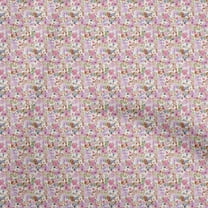 oneOone Velvet Pink Fabric Watercolor Floral Quilting Supplies Print Sewing Fabric By The Yard 58 Inch Wide