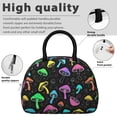 thumbnail image 4 of Mushroom and Dots Black Pattern Insulated Lunch Bag,Leakproof Large Capacity Lunch Box for Work,Picnic or Travel,11.4 X 6.7 X 8.3 Inches, 4 of 6