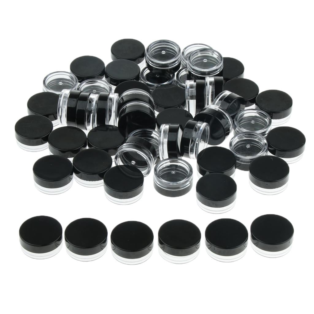 50Pcs Cream Jar Empty Jar Cosmetic Container with Screw for Lip , , Peelings - Black