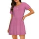 thumbnail image 1 of Fotbe Gingham Bata de Dormir para Mujer con Estampado, Camisón de Algodón de Manga Corta, Ropa de Dormir Casual, 1 of 6