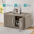 thumbnail image 5 of Shoe Cabinet Waterproof UV-Resistant,Storage Bench Indoor Outdoor with Adjustable Shelves,for Entryway Bedroom,Hallway,Living Room(Double Door,Grey), 5 of 7