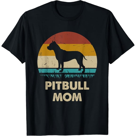 Pitbull Mom Gift For Women Funny Pitbull Dog Vintage T-Shirt