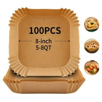 KitGody Non-Stick Disposable Parchment Paper Air Fryer Liners, Square, 7.9 in, 100 Pieces
