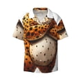 thumbnail image 2 of Lsque Cartoon Cheetah With Attitude print Men's Cuban Collar Short Sleeve Shirt Summer Beachwear Casual Button Down Fashionable Vacation Leisure Shirt-3X-Large, 2 of 7
