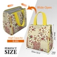 thumbnail image 3 of Pioneer Flower Floral Print Pattern Insulated Lunch Bag for Women & Adults,Large Portable Soft Cooler Lunch Bag,Thermal Food Storage Tote with Pearl Cotton,8.66L,8.75x5.75x9.5 Inch, 3 of 6