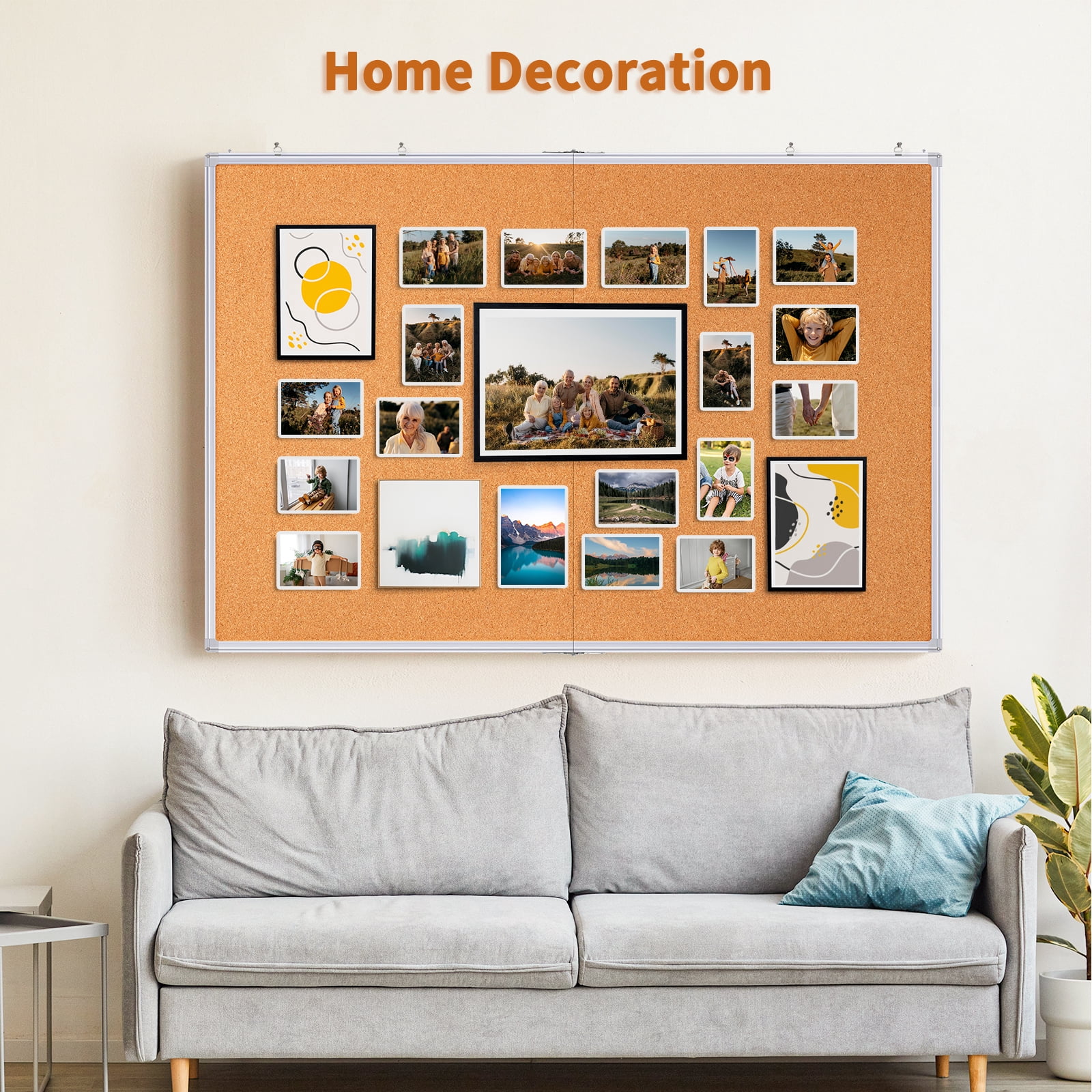 maxtek Large Cork Board 48 x 36 in, Bulletin Board for Walls, 4'x 3' Extra Aluminum Framed Corkboard, Foldable Wall Mounted Pin Memo Notice Cork Board for Office, Home Wall Display