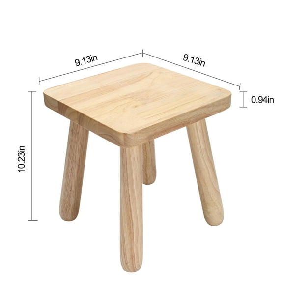 Buric Solid Wood Stool Wooden Step Stool for Adults Small Wooden Stool Square Stool Sitting Stool Legs Detachable for Kitchen Bathroom Living Room (9.32High)