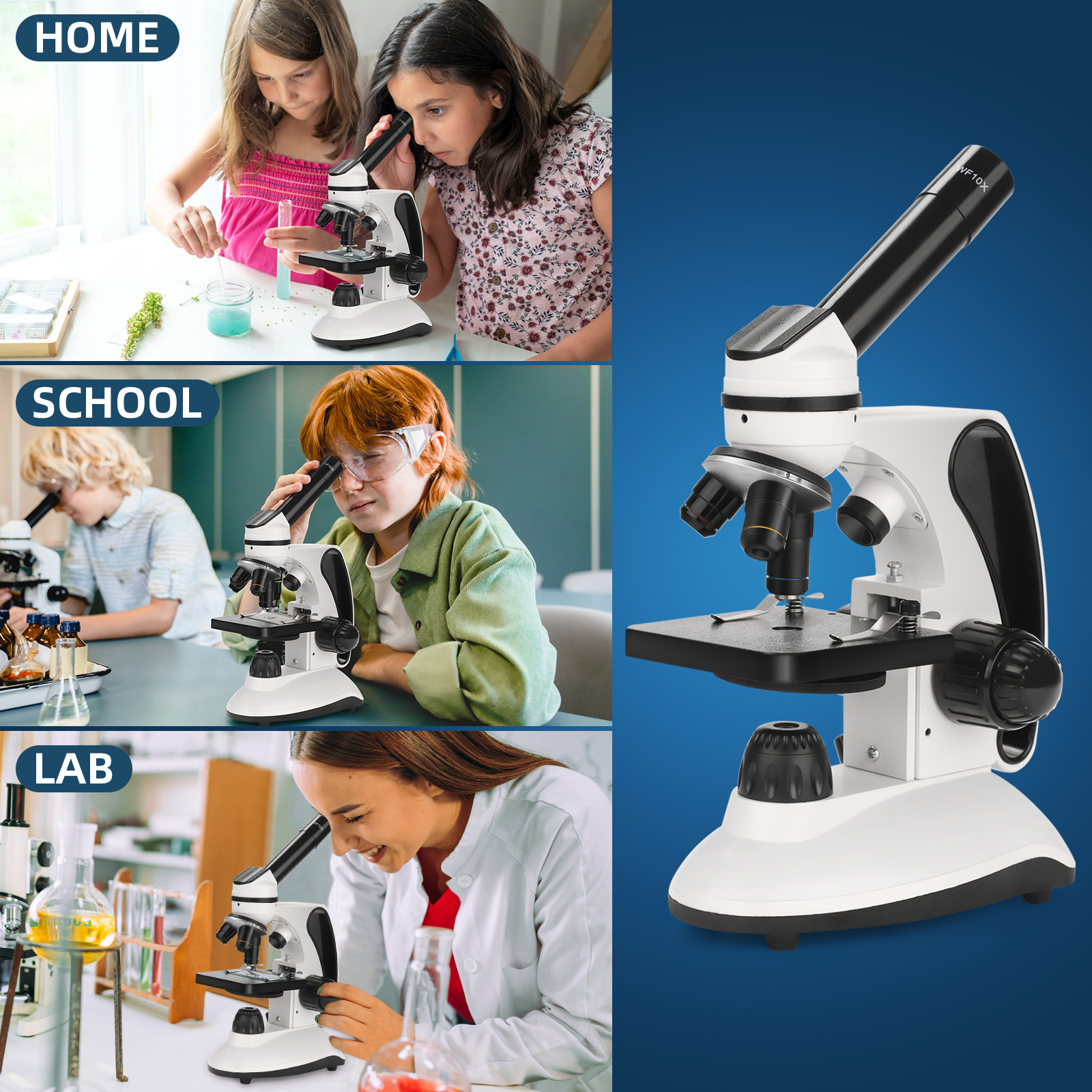 QUNSE 40x-2000x Compound Microscope with Slides Kit photo 7