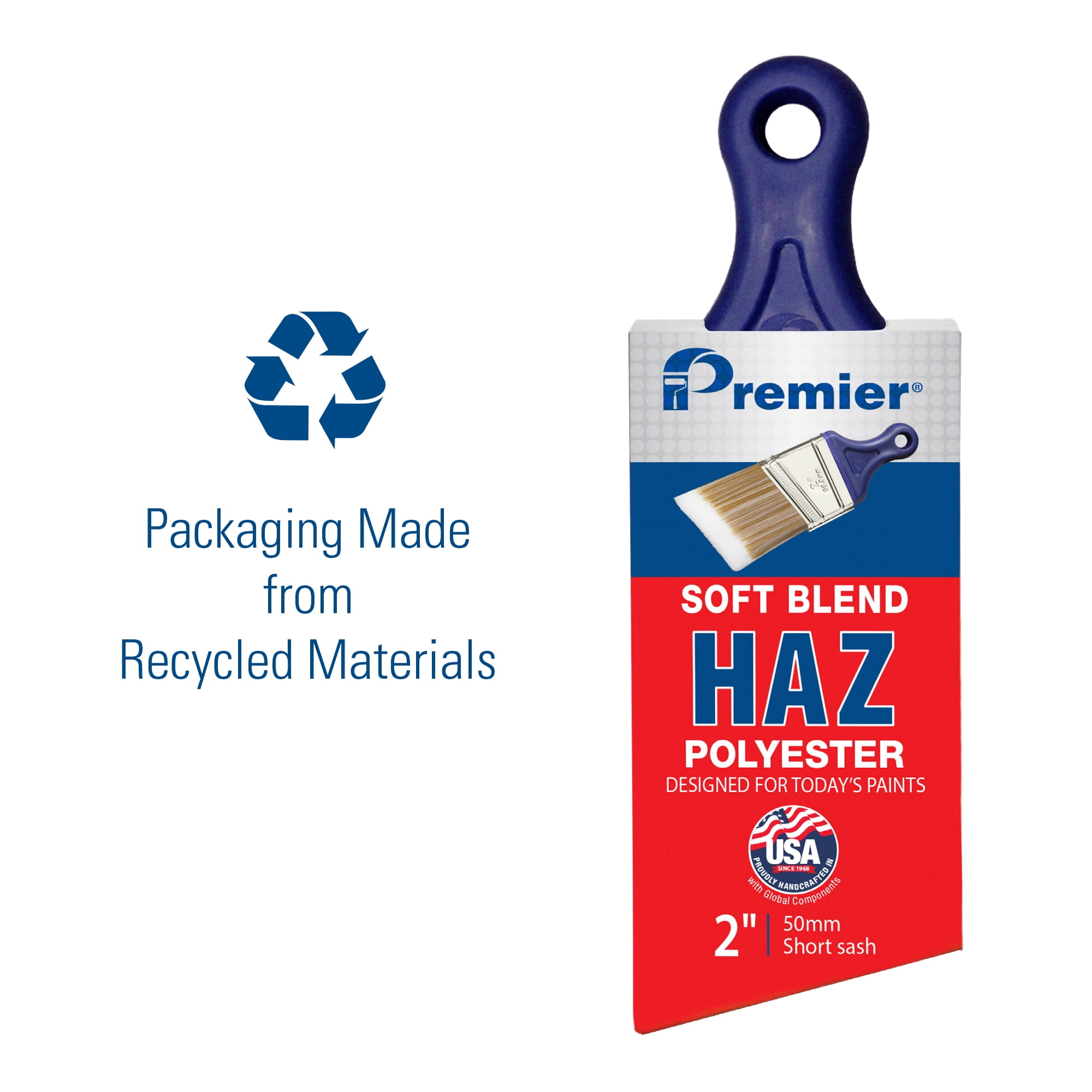 2 in. Premier Haz Polyester Short Angle Sash Household Paintbrush, Polyester
