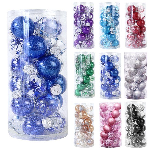Advancent 24 piezas de bolas colgantes de Navidad, adornos colgantes decorativos pequeños, patio de vacaciones, sala de estar, dormitorio, Kits de decoración para fiestas Azul
