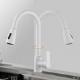 thumbnail image 3 of Kitchen Faucet with Pull Out Spray Kitchen Sink faucets Telescopic 360° Rotatable Brass Multifunction Kitchen Mixer Faucet-White, 3 of 7