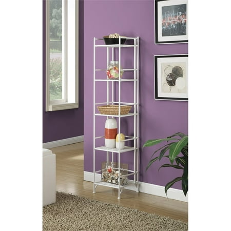 

Pemberly Row Five-Tier Folding Shelf in White Metal Finish