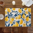 thumbnail image 3 of Spring Summer Watercolor Lemon Blue Leaves Placemats Set of 6,Wipeable Washable Table Mats for Dining Tables, Vintage Linen Place Mats for Kitchen Event Party Tabletop Decor, 3 of 9