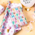thumbnail image 4 of Pink Birthday Wrapping Paper Roll - Colorful Happy Birthday Letters with Metallic Foil Shine & Polka Dots Reversible Gift Wrap for Girls Baby Shower, Party - Mini Roll - 17 Inch x 33 Feet, 4 of 4