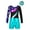 Blue Green, variant on Haitryli Gymnastics Leotards for Girls Long Sleeve Dance Unitards Biketards with Metallic Shorts and Headwear Leaves 14