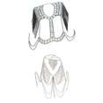 thumbnail image 1 of 2X 84 Cm / 33.07 Pulgadas Cadena De Cintura Color Pta Aleación Cadena Del Cuerpo Top De Joyería Accesorio Colr Longitud De Zulema Collar de cadena de cuerpo de múltiples capas, 1 of 8