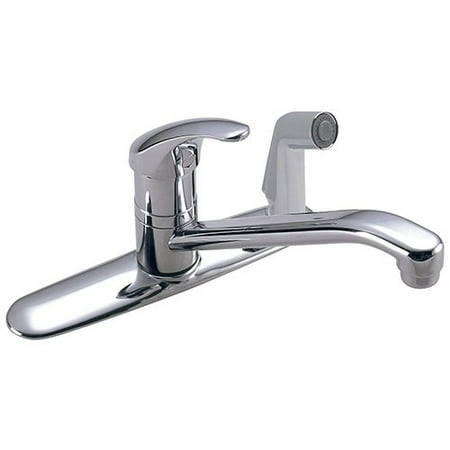 - Origins Single Handle 8 in. Kitchen Faucet with Side Spray on Deck Plate