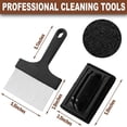 thumbnail image 2 of Kit de limpieza de plancha Premium de 5 piezas, práctico raspador de alimentos de acero inoxidable combinado con 4 estropajos abrasivos antigrasa, el mejor juego de herramientas de limpieza para, 2 of 5