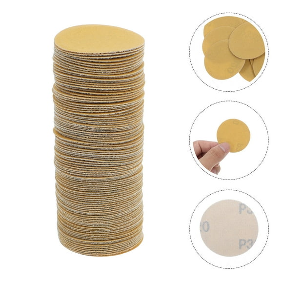 100pcs Sandpaper Discs With Adhesive Back Flocking Sandpaper Pads Self-Adhesive Round Sandpaper For Wood Metal Plastic Crafts Diy Sanding Polishing Projects
