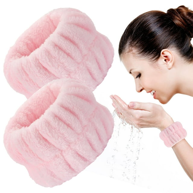 2 uds muñequeras para lavarse la cara muñequeras toallas para la muñeca bandas para el brazo para el cuidado de la piel maquillaje muñequeras Spa muñequeras