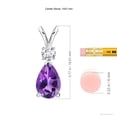 thumbnail image 6 of ANGARA Natural 1.6 ct Amethyst Teardrop Pendant with Diamond in 925 Sterling Silver for Women (Size-10x7mm) | February Birthstone, Anniversary, Jewelry Gift for Women | Natural Amethyst Necklace, 6 of 11