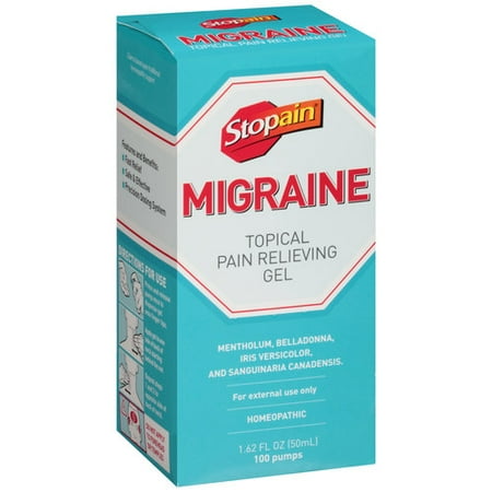 Stopain Migraine Topical Pain Relieving Gel, 1.62 fl oz