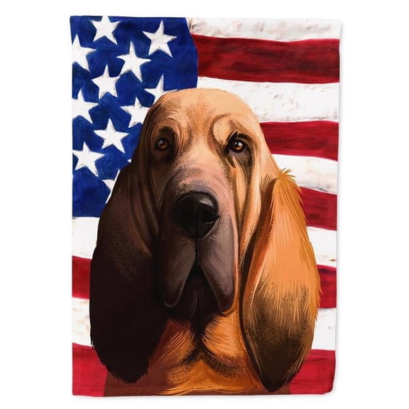 Bloodhound Dog American Flag Flag Garden Size CK6440GF
