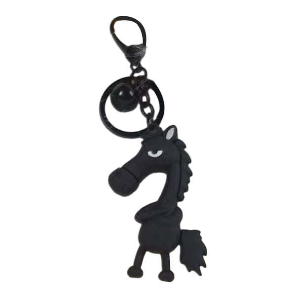Llavero de caballo genial, bonito llavero de caballo de dibujos animados, llavero de metal con cascabel para mochilas, bolsos, regalo de Año Nuevo.