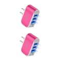 thumbnail image 2 of Tholdsy Enchufe de EE. UU. de teléfono USB 3 puertos LED Adaptador de carga de teléfono móvil Protección de circuito de viaje portátil Rojo 2piezas, 2 of 6