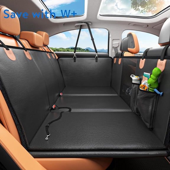 Back Seat Extender for Dogs - Waterproof Dog Car Seat Cover for Back Seat with Hard Bottom - 2026 Upgraded Material! Anti-Scratch! Safer! Easy to Use & Clean (Holds 400lbs)