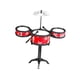 thumbnail image 5 of Batería para niños principiantes, juguetes musicales fáciles de montar, batería de Jazz para niños pequeños 3 pads de batería rojos, 5 of 7