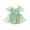 Green, variant on Aojekbee Baby Girl Summer Romper Short Puff Sleeve Bow Front Ribbed Bodysuit Newborn Tulle Dress